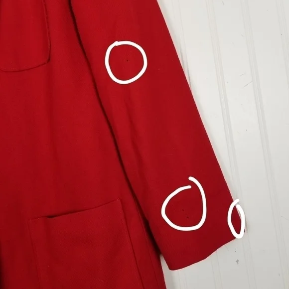 Vintage 80s Pendleton 100% Wool Blazer Red Gold Embossed Buttons Size 8 USA - Picture 11 of 16